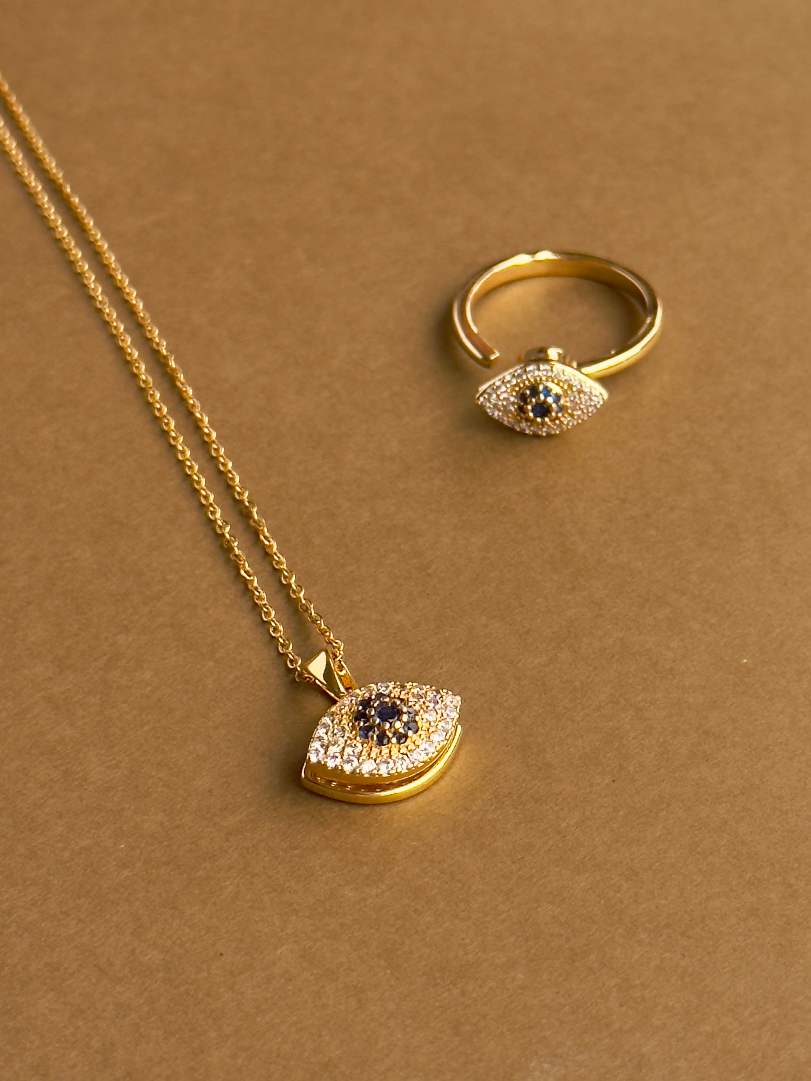 Set antiestrés Anillo y Collar Ojo Turco