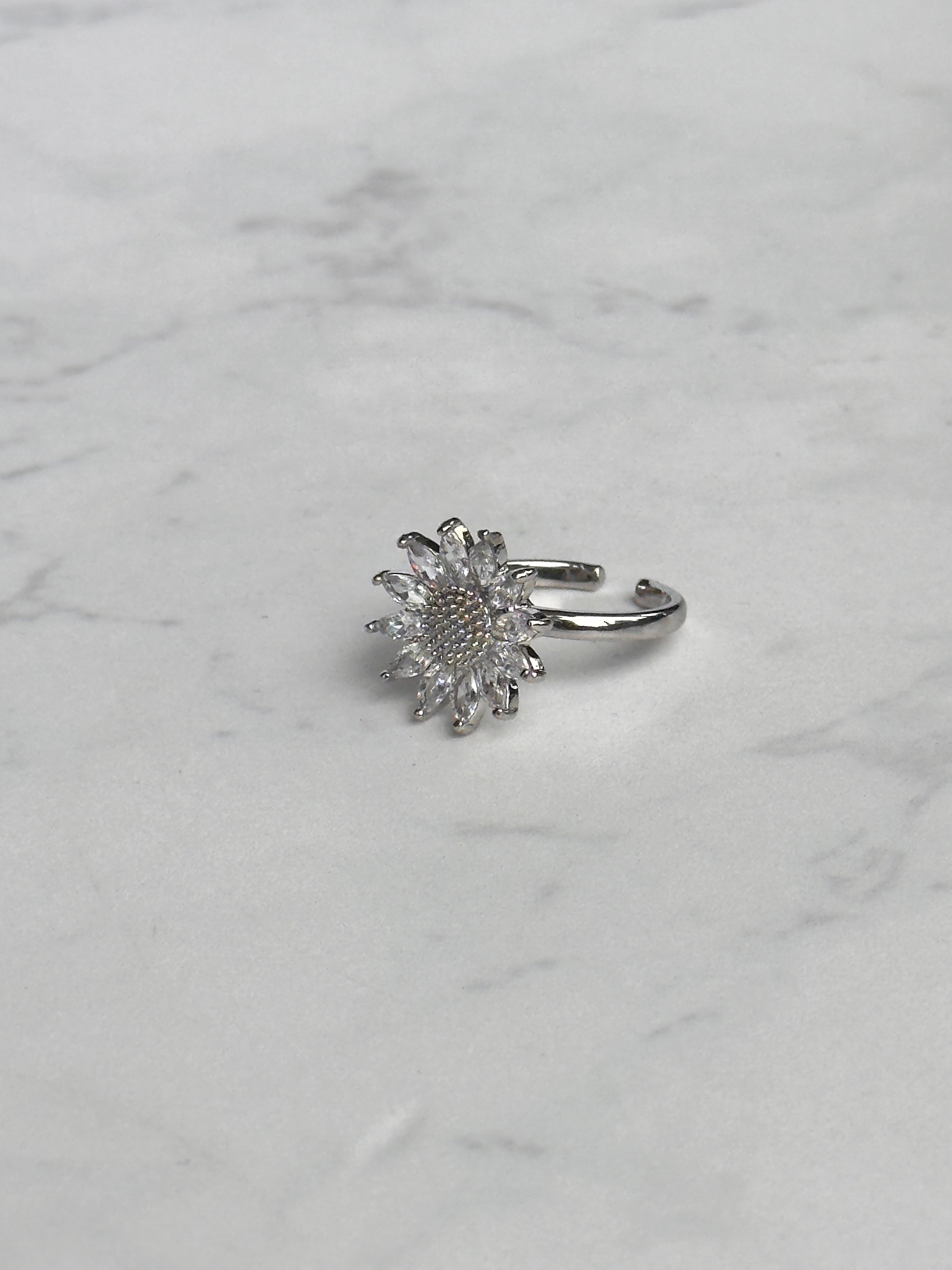 Anillo antiestrés Girasol silver